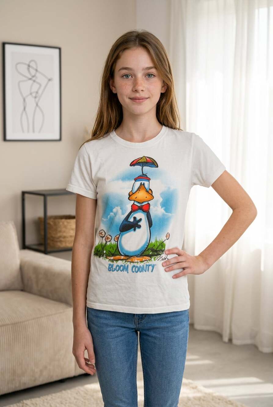 Balzout Bloom County Opus Penguin Lust Graphic T-Shirt for kids L